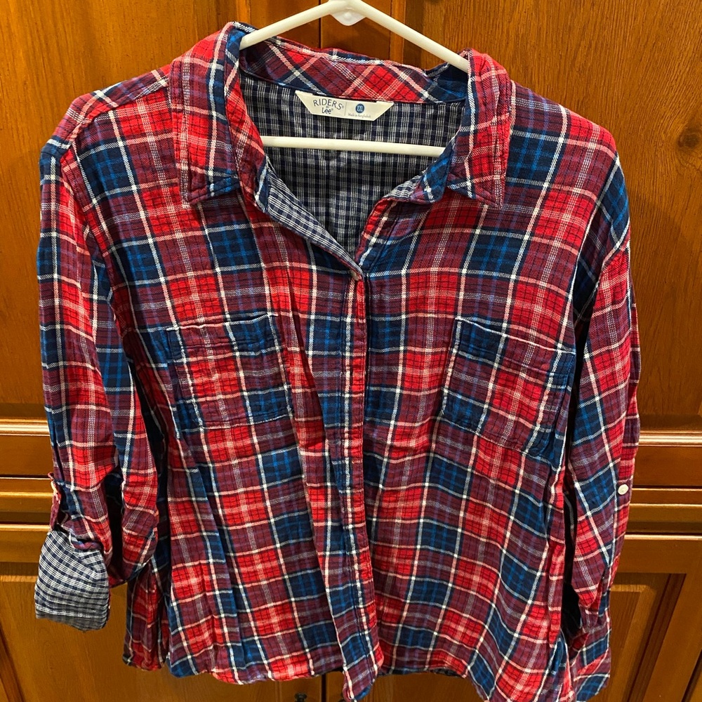 Riders by Lee Red and Blue Plaid Shirt